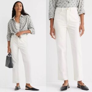 Loft cream wide wale corduroy straight leg pants high waisted woman’s size 8